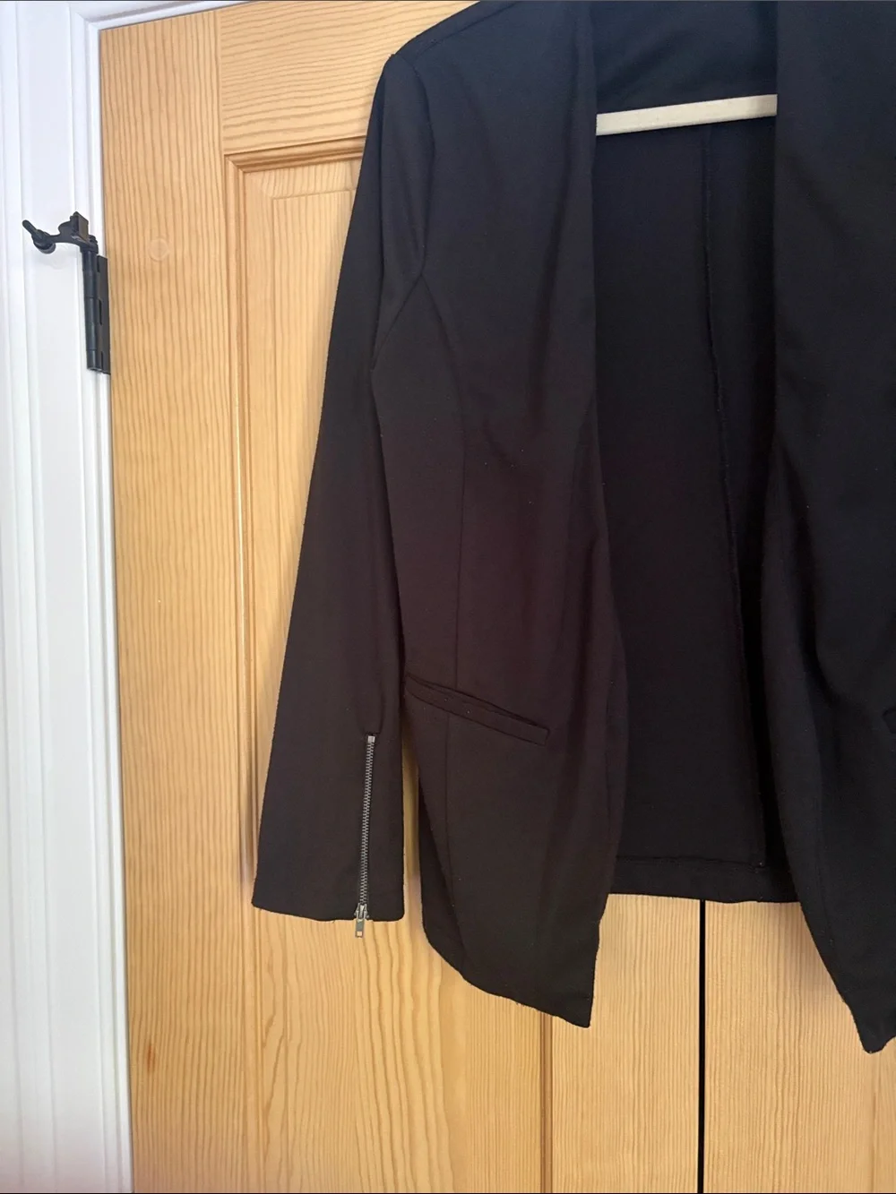 Elodie Black Open-Front Blazer Jacket